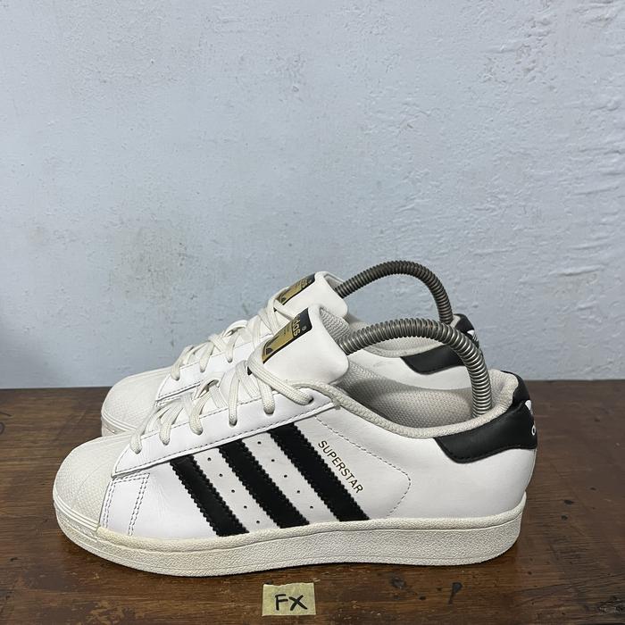 Sepatu second ori adidas superstar white black size 36