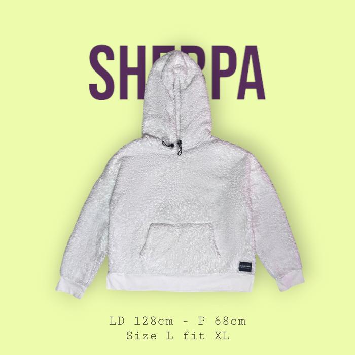 Hoodie Sherpa Calvin Klein Performance Putih - CK Barang rare langka second bekas thrift murah
