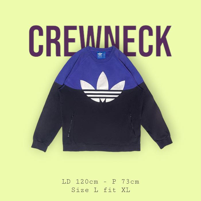 Crewneck Adidas Vintage Hitam Ungu - Barang second bekas thrift murah