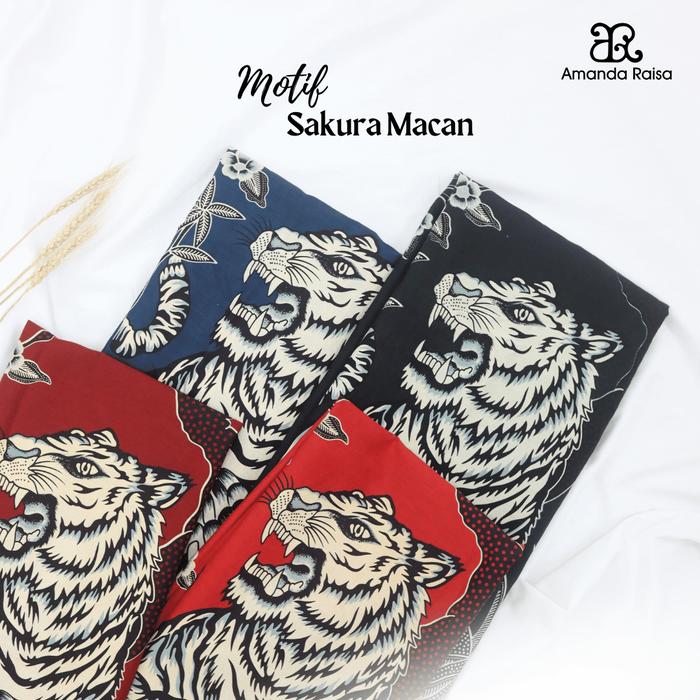 Kain Batik Meteran Potongan Motif Sakura Macan