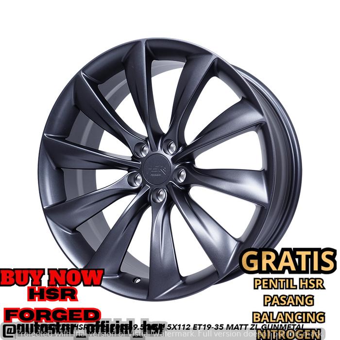 VELG HSR FORGED RFG MXS HSR R20 LEBAR 8/95 PCD 5X112 ET19/35 MGM PAS BUAT MOBIL Audi A, Q, R, RS, S,