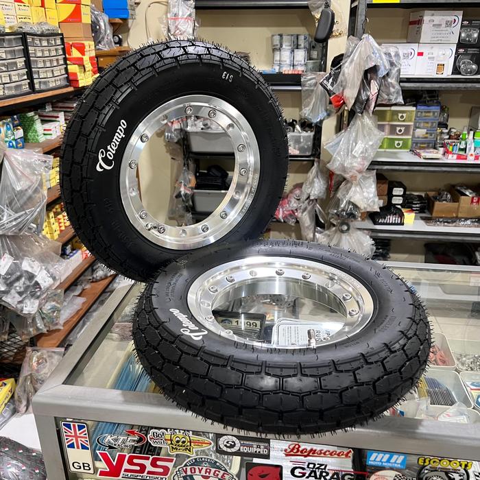 Velg Tubeless Vespa Ring 10 Modular Gscooter Polish set Ban Cotempo C201 Classic Touring Vespa PX PX