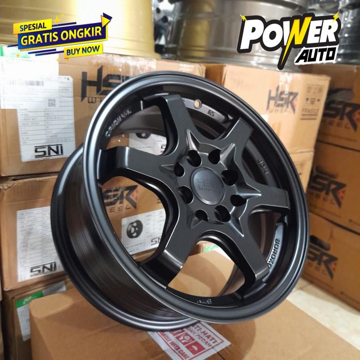 Pelek Mobil ring 15 untuk Avanza Sigra Mobilio Hsr STY r15 Hitam Dop