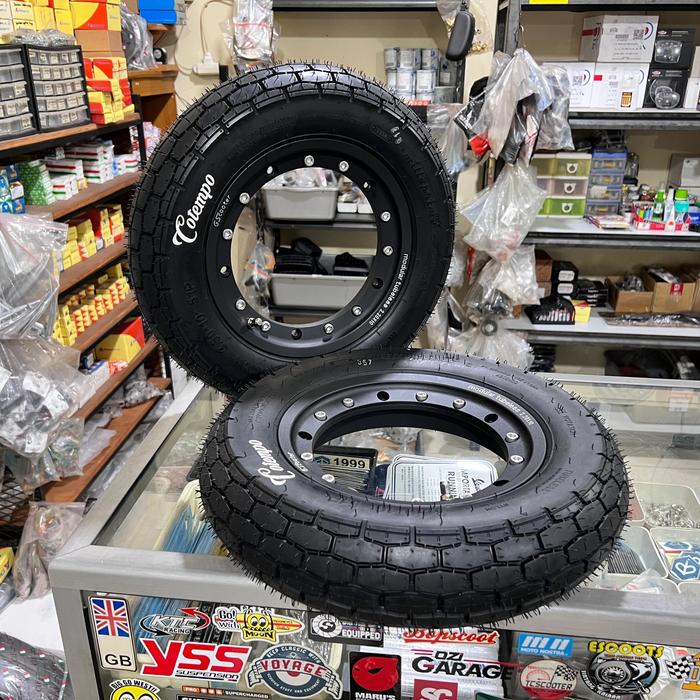 Velg Tubeless Vespa Ring 10 Modular Gscooter Black set Ban Cotempo C201 Classic Touring Vespa PX PXE