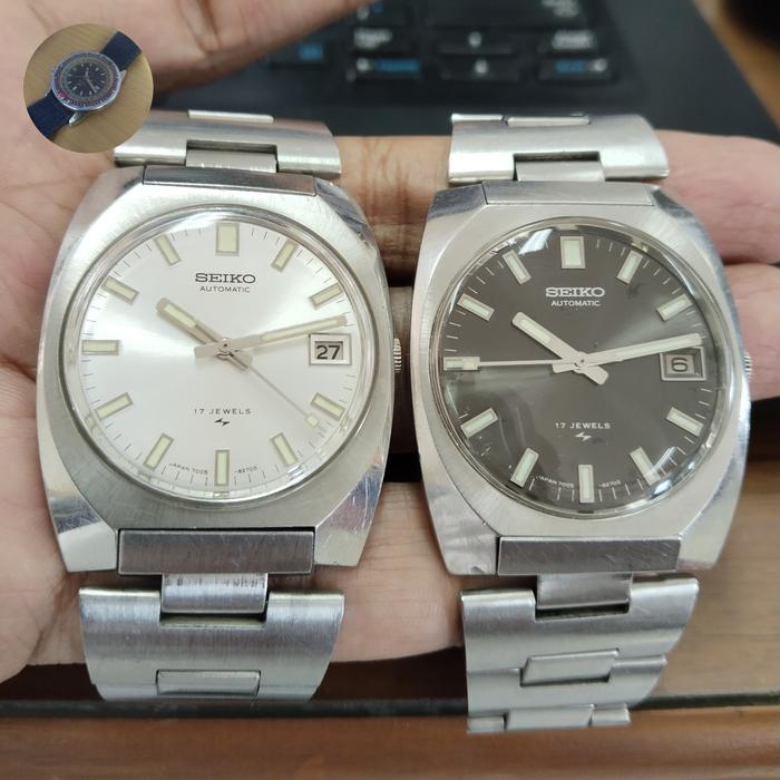 Jam arloji klasik vintage antik retro Seiko 7005 full original couple / pasangan (hands biasa untuk