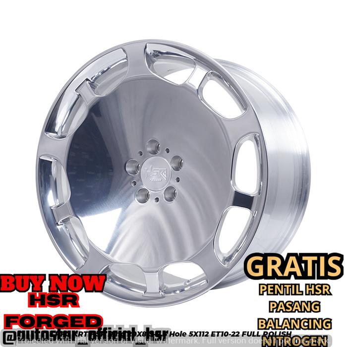 VELG HSR FORGED RFG KRT HSR R20 LEBAR 85/95 PCD 5X112 ET10/22 FULL POLISH PAS BUAT MOBIL Mercedes A,