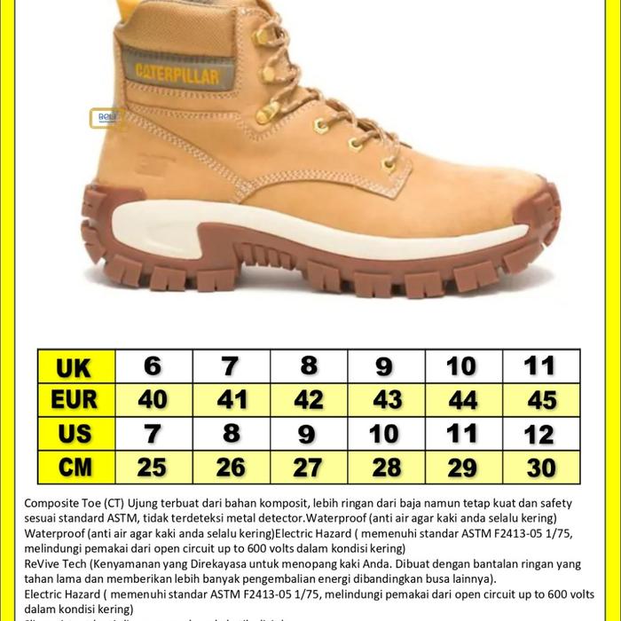 Sepatu Safety Caterpillar Invader HI ST Honey Import Original.