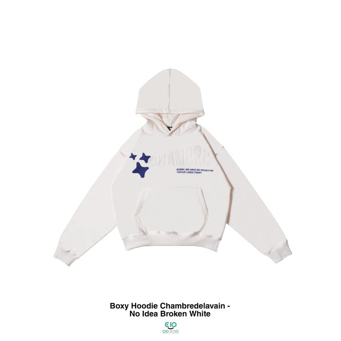 Boxy Hoodie Chambredelavain - Chmb Hoodie Boxy No Idea Broken White