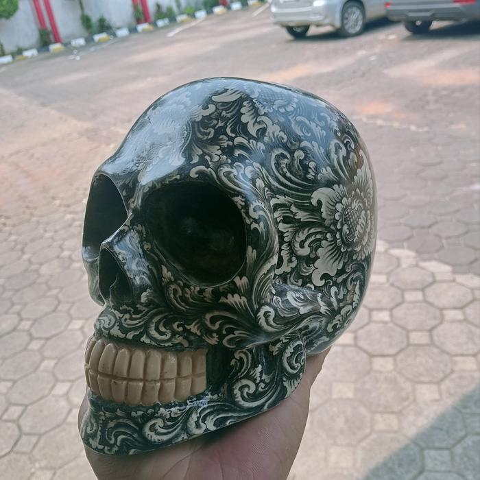 Skull Resin  ukir batik Second