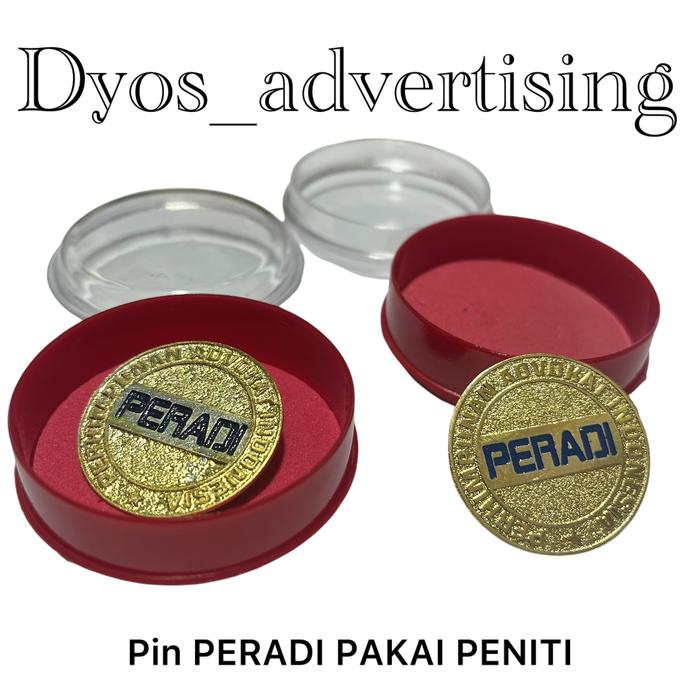 Pin peradi kuningan pin peradi pakai peniti + kotak