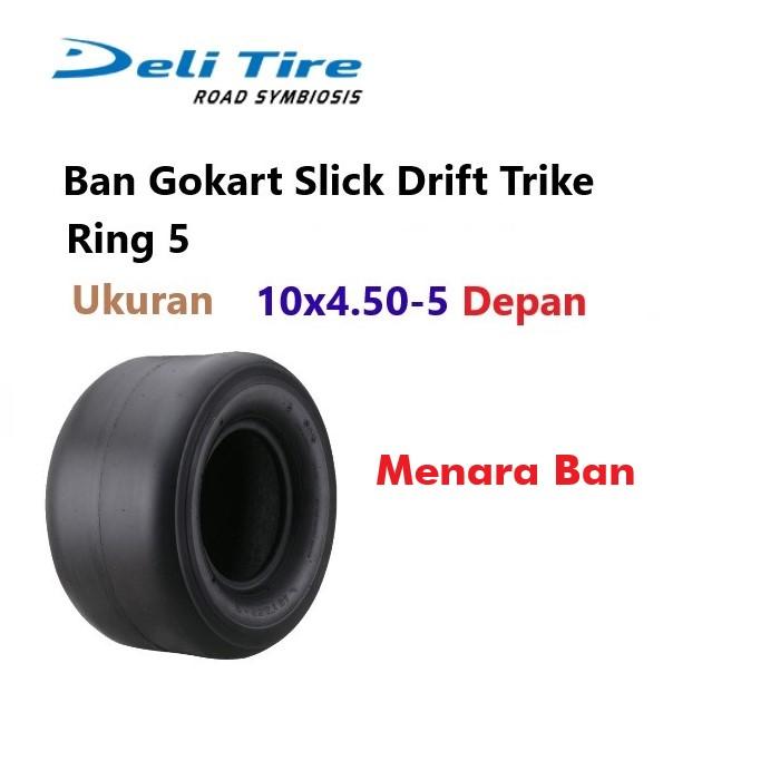 Ban Deli Tire Gokart Ukuran 10 x 4.50 - 5 Depan Tubeless Go Ride Go Kart Slick Drift Trike Ring R5