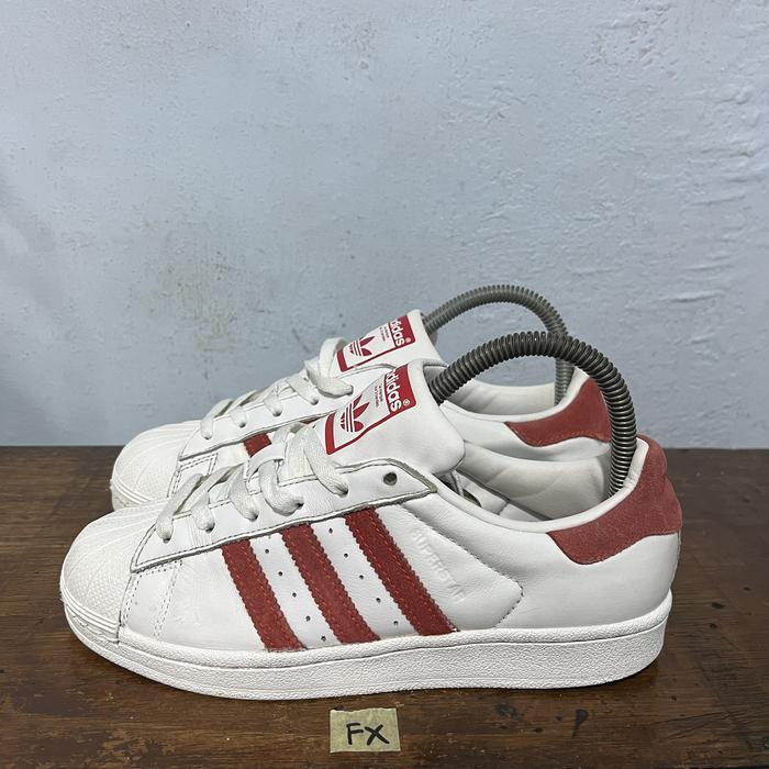 Sepatu second ori adidas superstar white red size 36