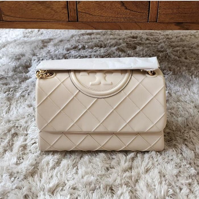 tas wanita tb fleming soft shoulder new cream ej