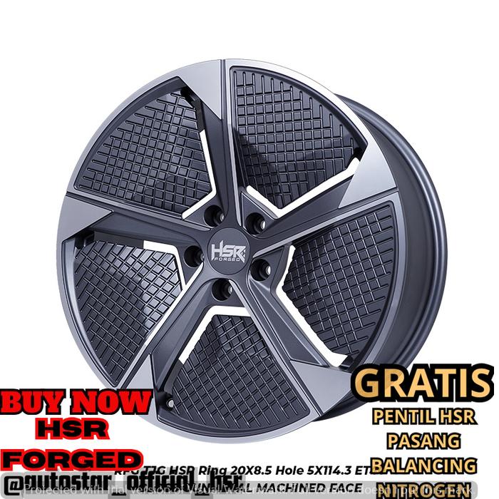 VELG HSR FORGED RFG TJG HSR R20 LEBAR 85 PCD 5X114,3 ET40 GGMF PAS BUAT MOBIL HYUNDAI IONIQ 5,IONIQ