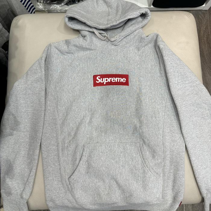 Supreme grey hoodie original box logo