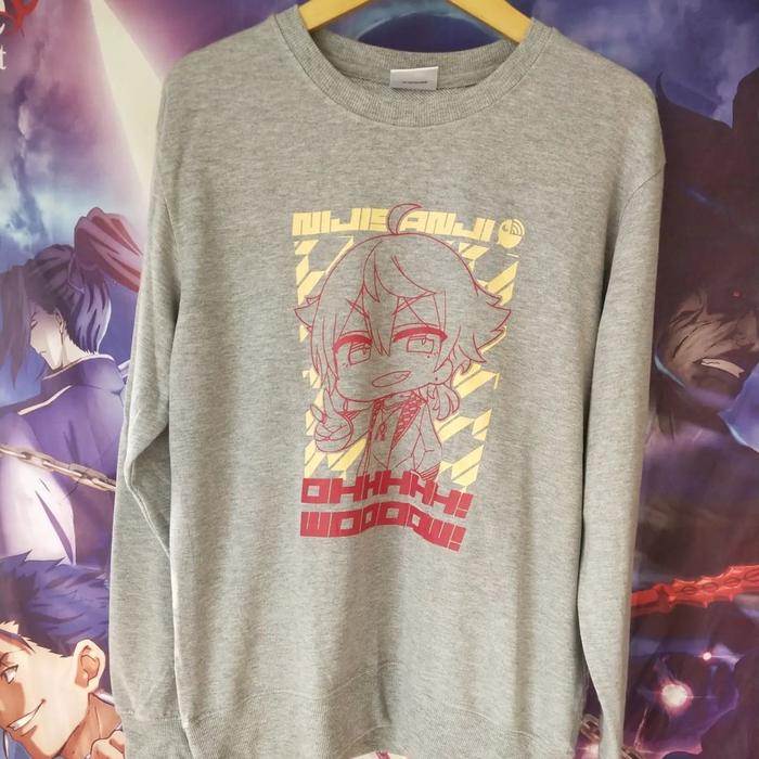 Nijisanji Ohh Wow Graphic Official Vtuber Crewneck Jaket Sweater Original Second Merch Japan Korea B