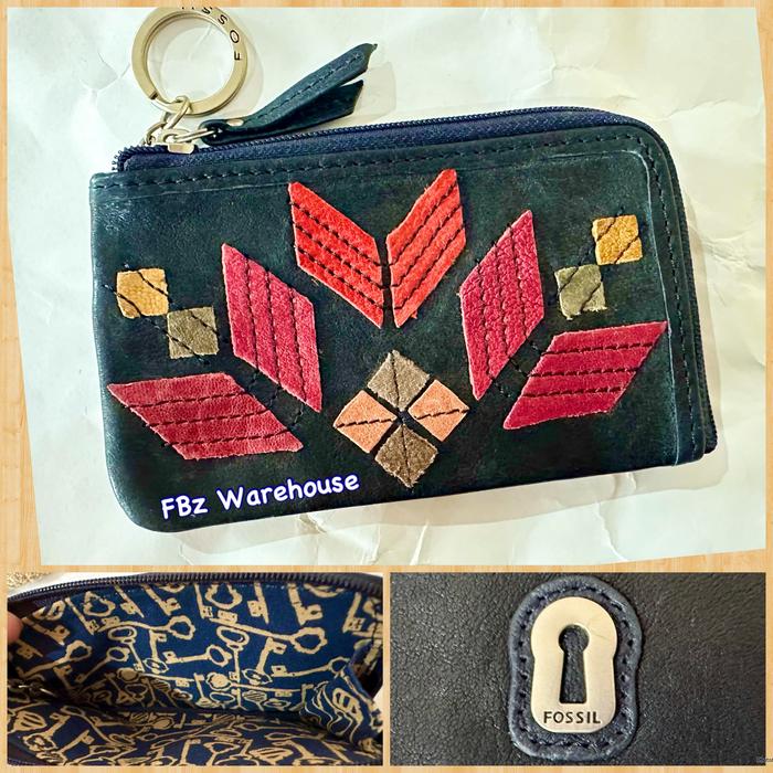 Fossil emory patchwork dompet kunci stnk kartu