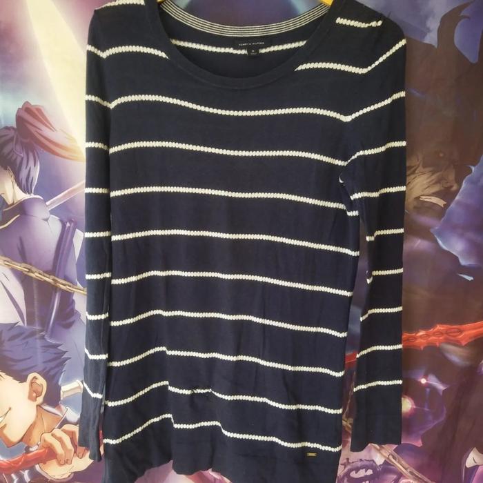 Tommy Hilfiger Woman Striped Knitwear Longsleeve Rajut Sweater Original Second Japan Korea Brand Vin