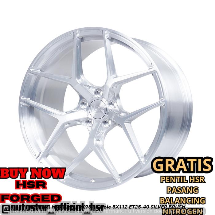 VELG HSR FORGED FG SBR HSR R20 LEBAR 95/11 PCD 5X112 ET25/40 SILVER BRUSH PAS BUAT MOBIL Mercedes A,