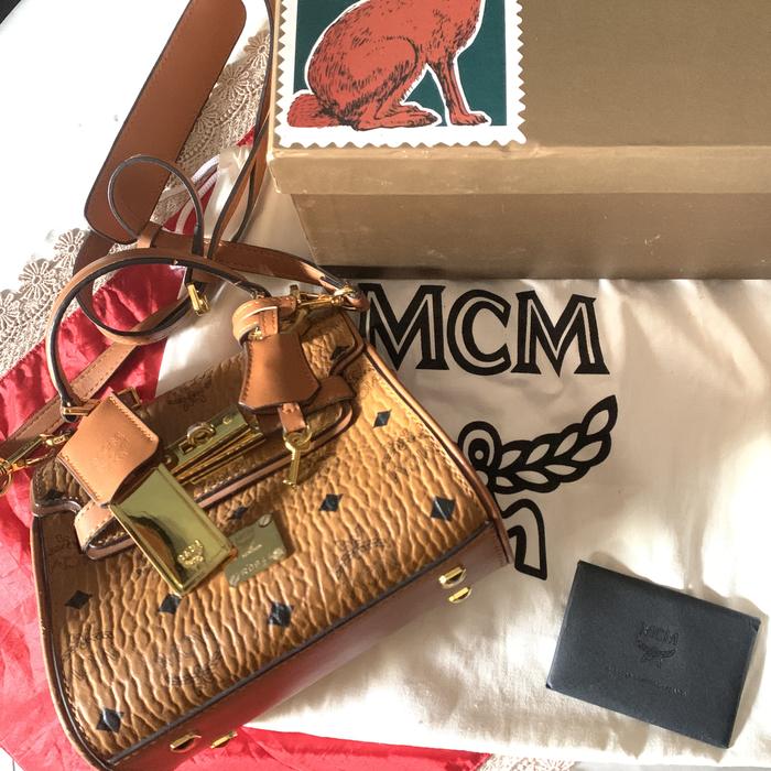 Mcm Heritage Mini Satchel Crossbody Bag