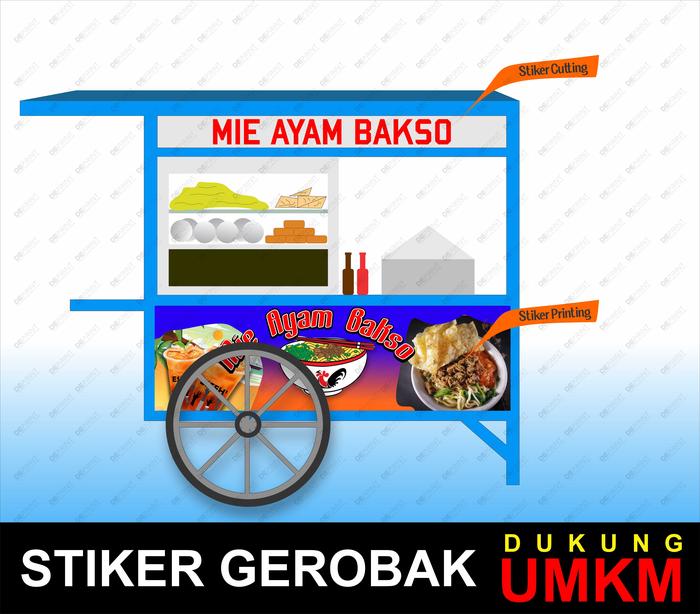 STIKER GEROBAK MIE AYAM BAKSO UMKM