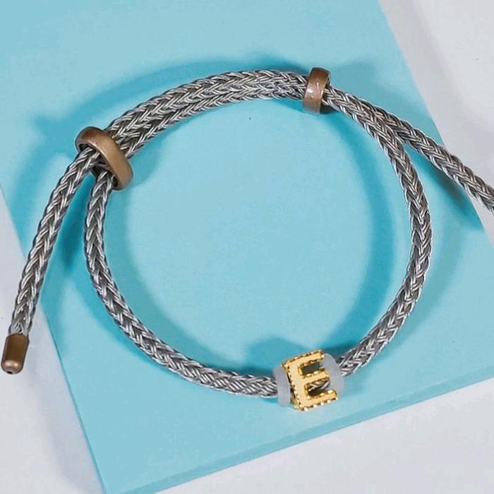 Gelang inisial huruf E emas asli kadar 700