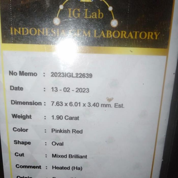 Ruby Burma memo IG lab ring diraf