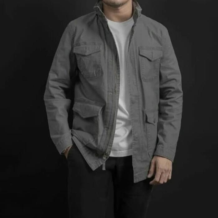 JAKET PARKA PRIA GEORGE (US BRAND) HIDDEN HOOD MILITARY JACKET