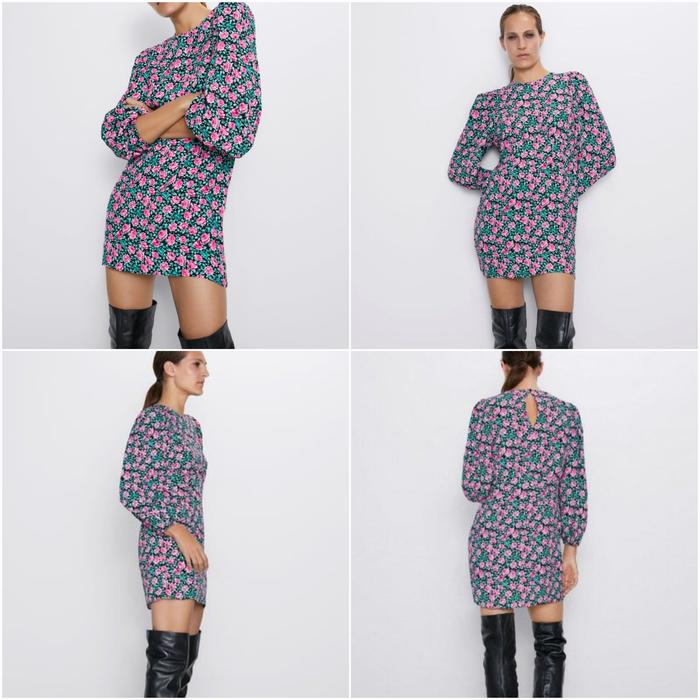 ZARA rose print dress preloved