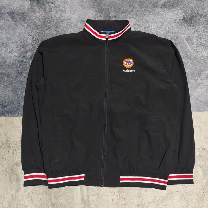 jaket bomber pria lubricant 76 hitam bekas