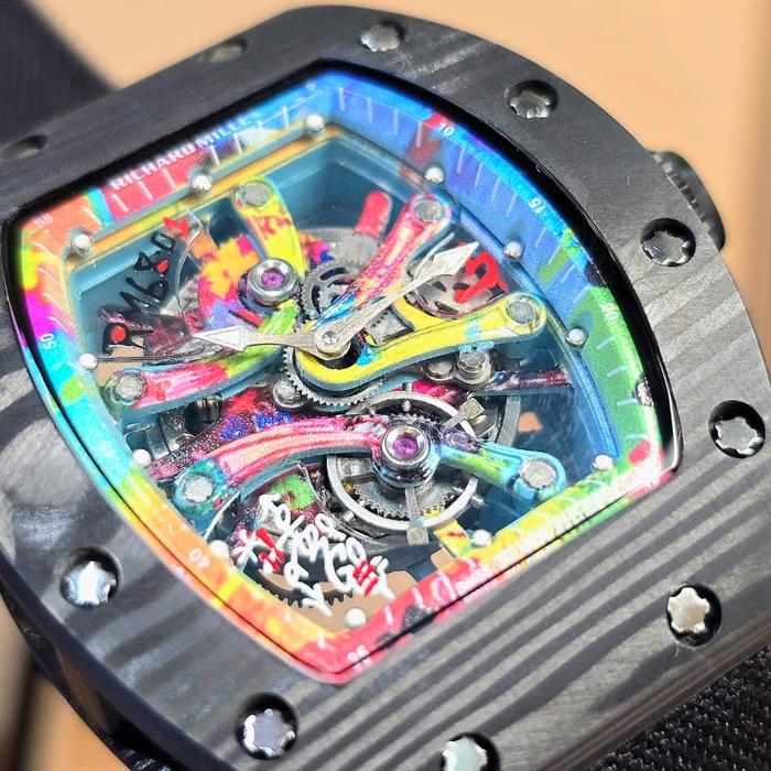 Jam tangan Automatic Swiss ETA RM 68-01 Cyril Kongo Carbon Nilon