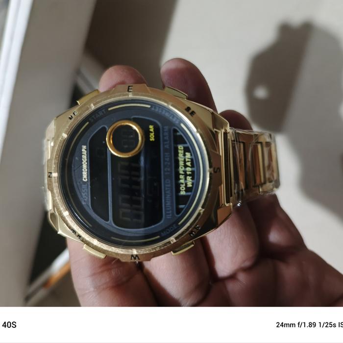 Jam Tangan Fosil Solar Powered - Full Gold