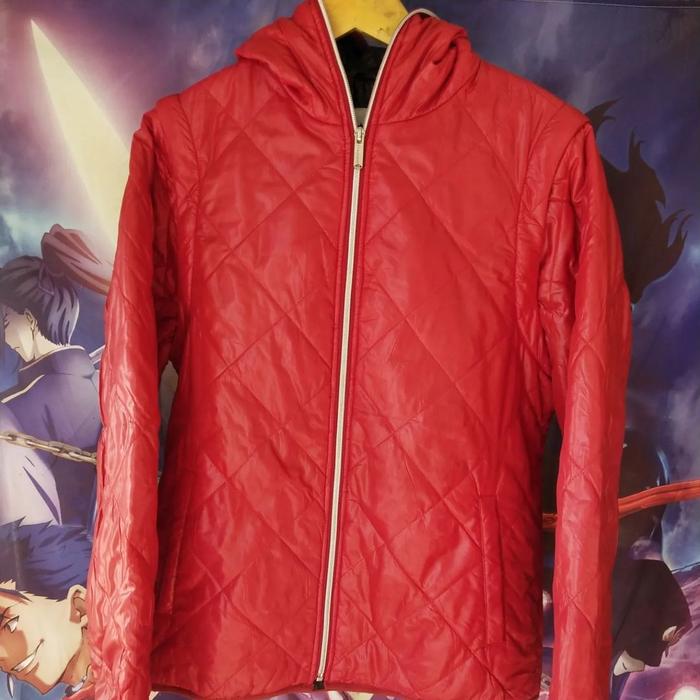 Converse Basic Puffer Outdoor Bomber Jacket Jaket Merah Original Second Japan Korea Brand Vintage Re