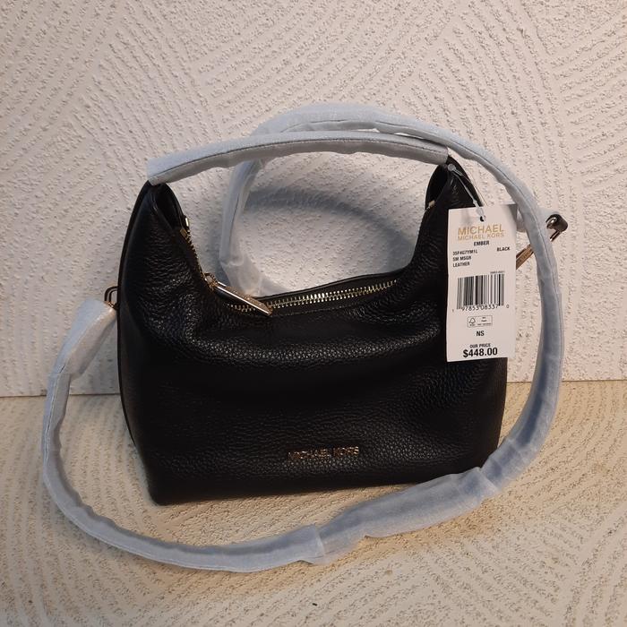 tas wanita mk ember small messenger leather black ori