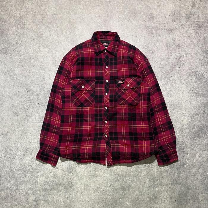 Vtg Genuine Dickies Quilted Flannel Shirt