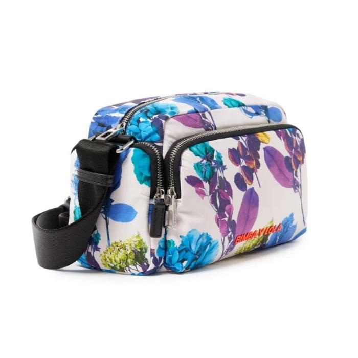 Tas Slempang Wanita Original Bimba Y Lola Roses Nylon Small Crossbody Bag Ivory