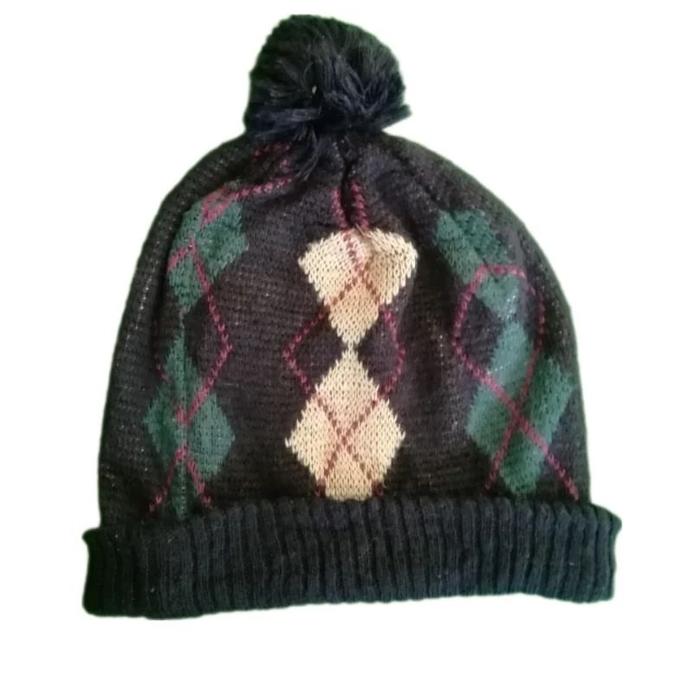 Comme Ca Ism Pattern Japan Beanie Topi Kupluk Original Second Japan Korea Brand Vintage Retro Y2K US