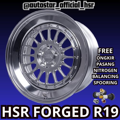 VELG HSR FORGED RFG GT  3PIECE CAB HSR R19 LEBAR 85/95 PCD 5X112 ET35 FULL BRUSHED PAS BUAT MOBIL Me