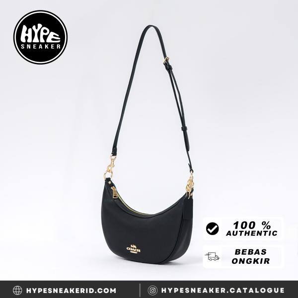 Tas COACH ARIA LEATHER BLACK HOBO BAG WITH LONG STRAP 100% ORIGINAL