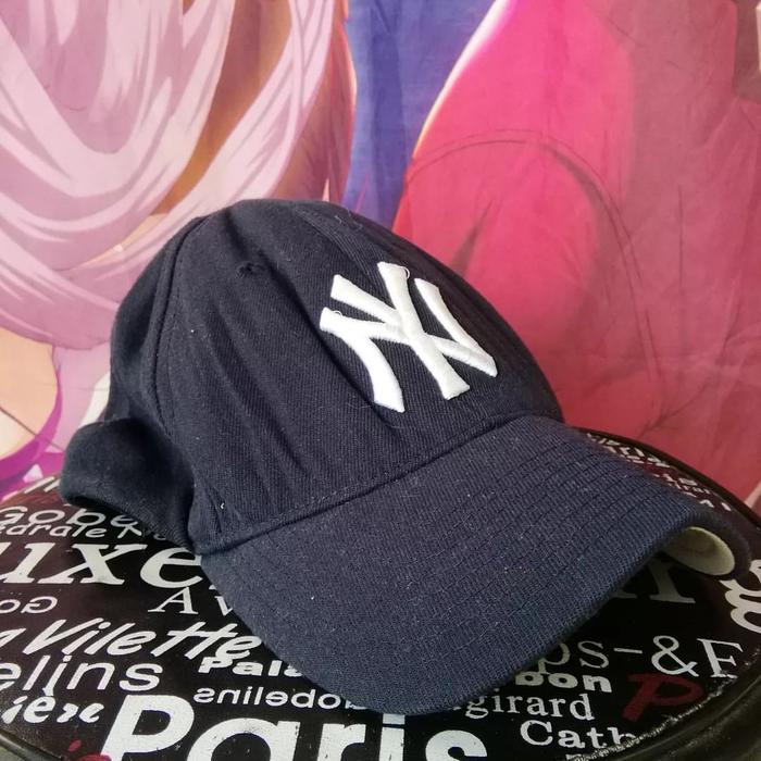 MLB Yankees Black White Logo Official Baseball Cap Topi Original Second Merch Japan Korea Brand Vint