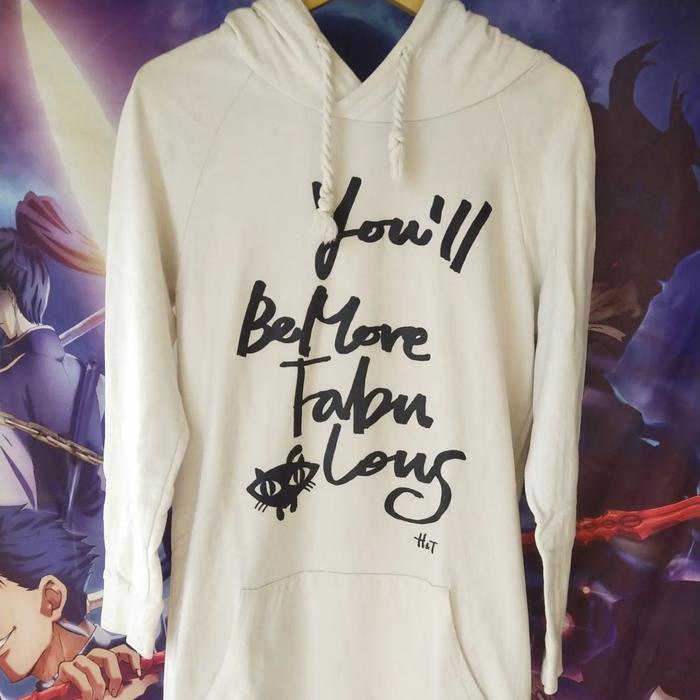 H&T White Spellout Korea Woman Hoodie Jaket Original Second Japan Korea Brand Vintage Retro Y2K USA 
