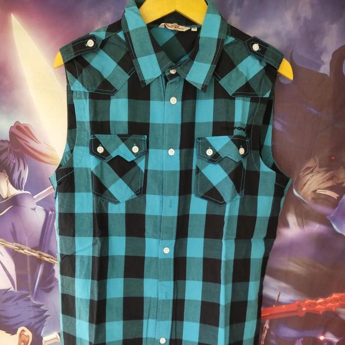Intercrew Blue Vest Plaid Flanel Sleeveless Rompi Original Second Japan Korea Brand Vintage Retro Y2