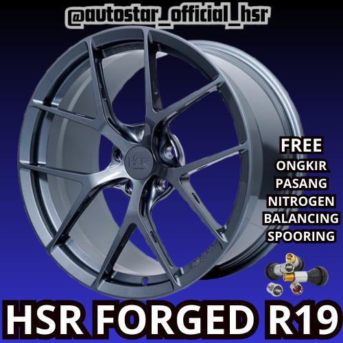 VELG HSR FORGED RFG GMT HSR R19 LEBAR 9/10 PCD 5X112 ET25/38 GUN METAL PAS BUAT MOBIL Mercedes Benz 