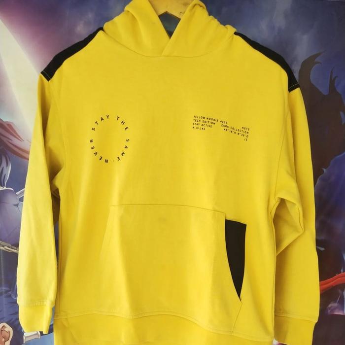 Zara Woman / Boy Yellow Hoodie Tech Edition Jaket Jacket Original Second Japan Korea Brand Vintage R