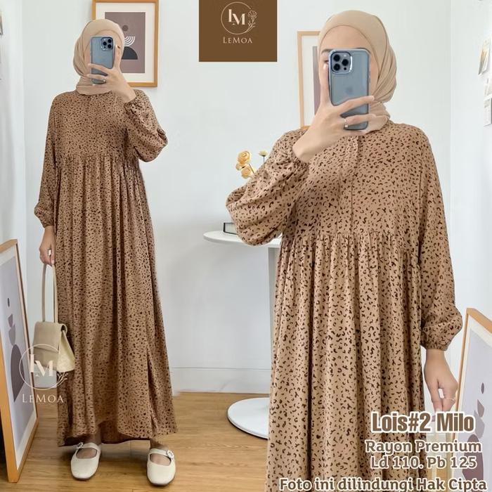 Arsy Midi Dress Rayon Motif Bunga Bahan Rayon Premium Ld 110 Pb 125 / Mini Dress Katun Berkualitas