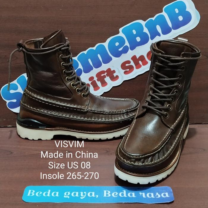 VISVIM FULL LEATHER, MADE IN CHINA, SIZE US 08, INSOLE 265-270 (SECOND)