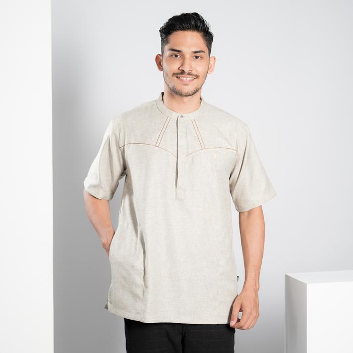 Muslimadani Baju Koko HISYAM Lengan Pendek Pakaian Muslim Pria Casual