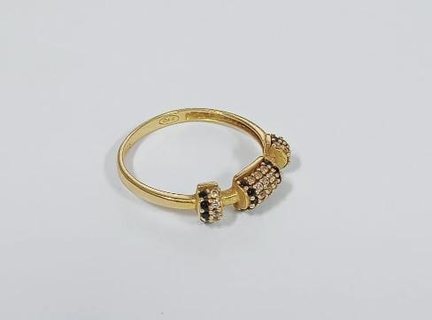 Cincin Mata Hitam Putih - Emas 750
