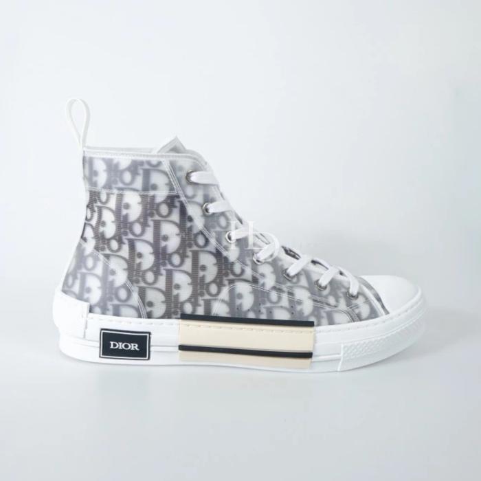 Dior Oblique B23 High Top Sneakers White Black Size 41