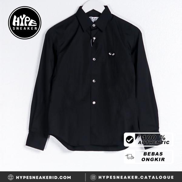 Kemeja CDG PLAY BLACK HEART BLACK LONG SHIRT 100% ORIGINAL